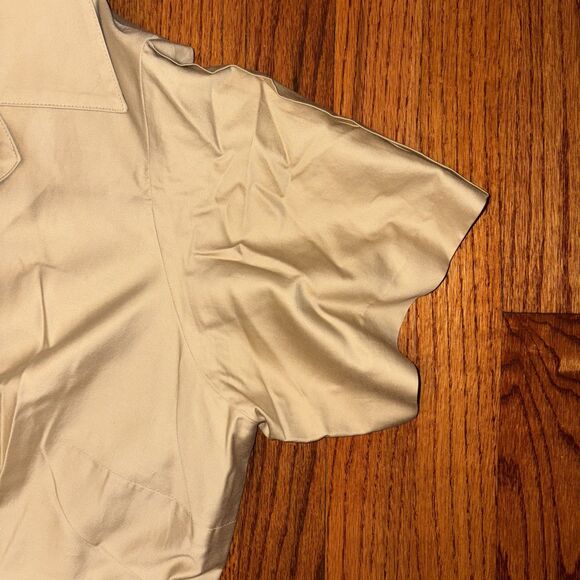 DRESSBARN Size 18W Beige Plus Size Lined Pleat Dress - Picture 6 of 6